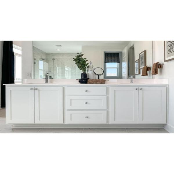 Modern Style Customized Color Shaker Lacquered Bathroom Cabinet with Ceramic Countertop