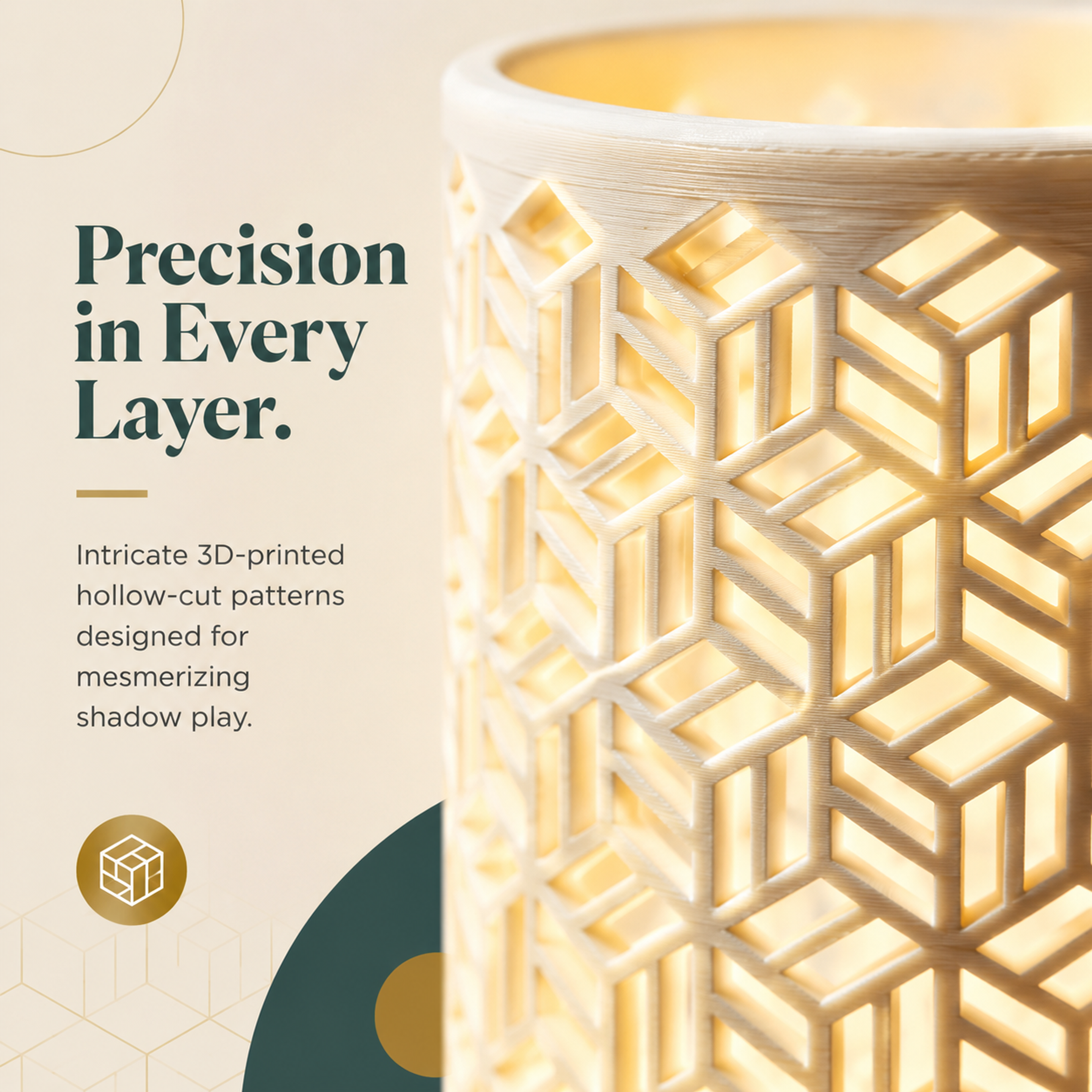 Slim Cylinder 3d Lamp Print  Geometric Hollow Dimmable Ambient Lamp For Interior