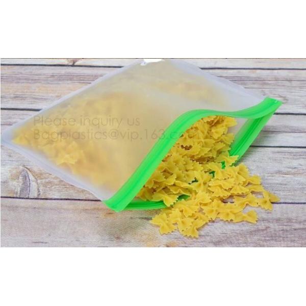 Kitchen Reusable Storage Silicone Food Fresh Bag with free hand baggy rack,preservation food fresh vacuum storage bag wa