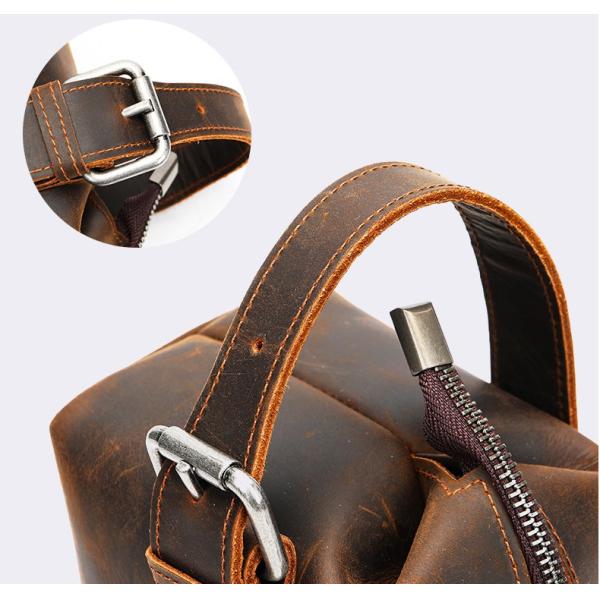 Crazy horse leather vintage toiletry bag Genuine Leather Woven Clutch Bag Unisex Portable Handheld Storage Bag Leather Large Capacity Toiletry Bag Wholesale