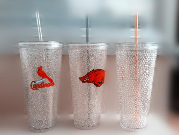 Plastic Tumbler Cup with gel,with straw