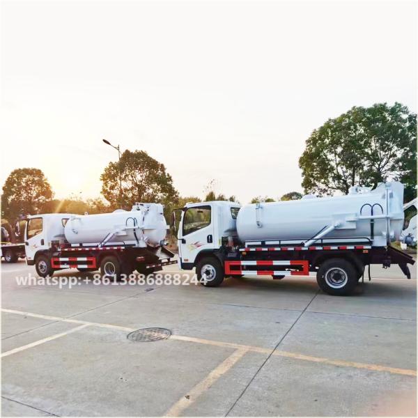 FAW 5000 Liters  Sewage Suction Truck  With Best Price     High-pressure Cleaning Truck   Vacuum Sewer