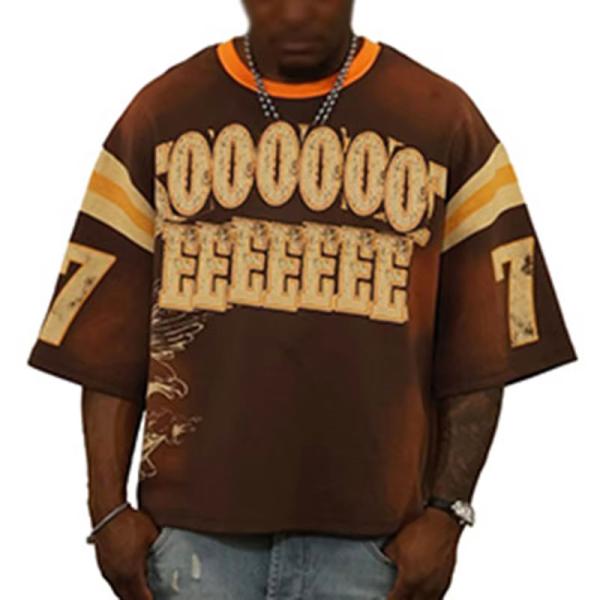 Fabricante de ropa OEM Jersey personalizado estilo Hip Hop impresión de gran tamaño camisetas con bolsas de deporte ropa pesada camiseta de caja para hombres