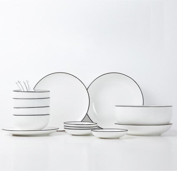Europe Style Bone China Dinnerware Sets ,16PCS Marble Ceramic Dining Kitchenware