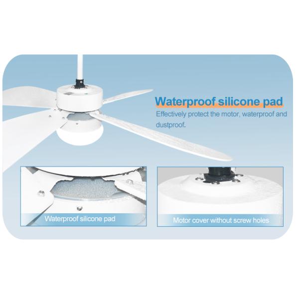 Цвет 3 привел светлый на открытом воздухе водоустойчивый потолочный вентилятор IP44 с 4 лезвиями MDF