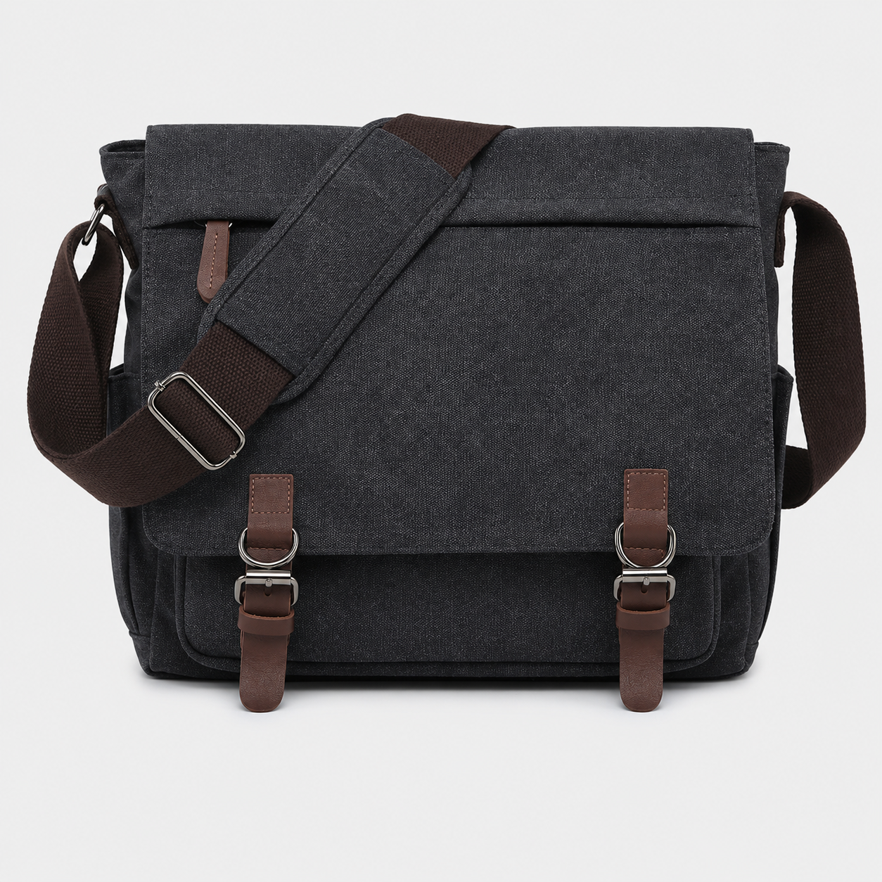 Manufacturer Vintage Canvas Messenger Bag for Men, Large 15-Inch Laptop Shoulder Briefcase with Multi-Pocket Storage for Business, Travel, Work & Everyday Use
