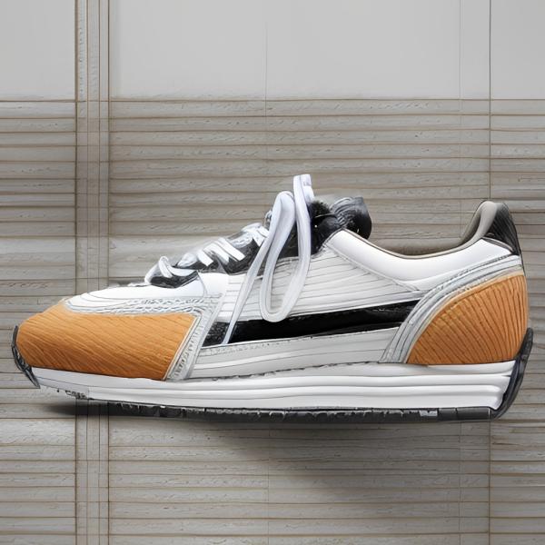 Rubber Outsole Custom Leather Sneakers Anti Slip Four Season