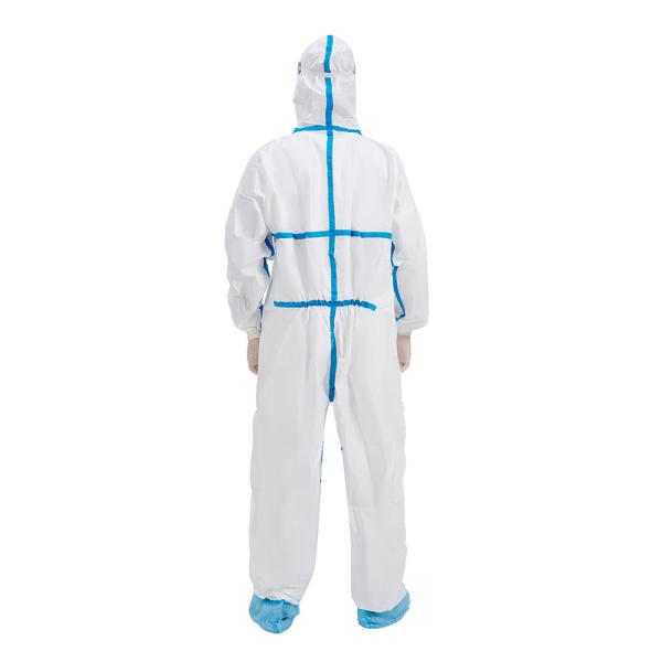 Odorless Medical Protective Clothing Microporous Disposable Coverall With Hood