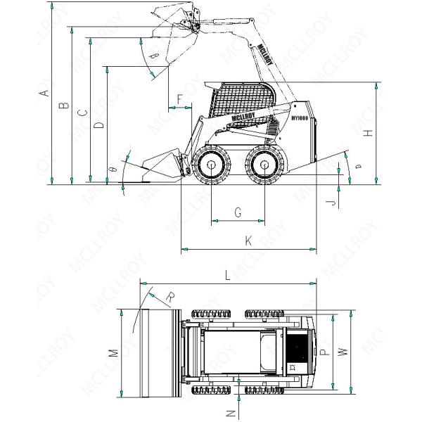 MY1000 Mini Skid Steer Loader с номинальной мощностью 60 кВт с максимальным временем работы с несколькими присоединениями
