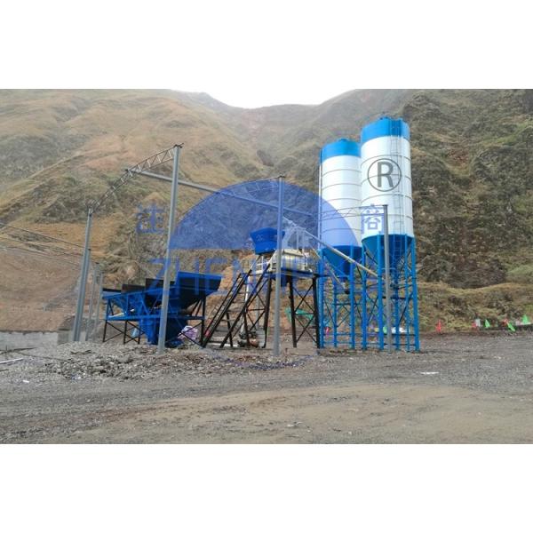 HZS50 Fixed Precast Concrete Batching Plant, Portable Concrete Mixing Station