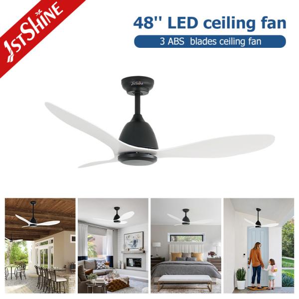 Ventilador de teto moderno de 48 polegadas sem luz LED ABS Blade Dc