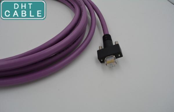 Robust Bending Gigabit Ethernet Cable With Screw Ears , 5M Long Ethernet Cable For GEV Camera