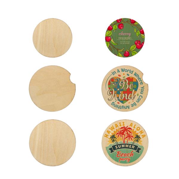 DIY Customized Wood Sublimation Blanks Coffee Cup Mats Drink Pads Plywood Car Coasters