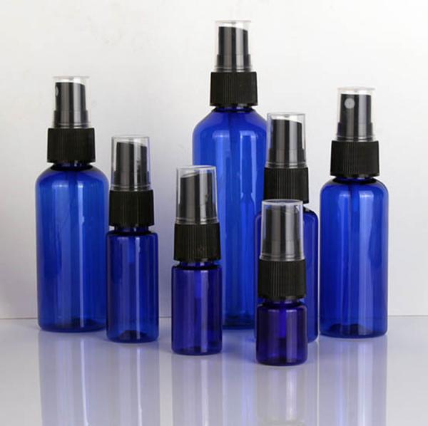 60ml 120ml 355ml blue Plastic Hand Sanitizer Skincare Shampoo Spray Bottle PET Cosmetic clear Plastic sprayer Bottles
