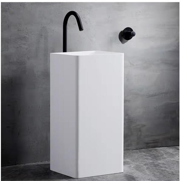 Eco-friendly Bathroom Hand Wash Basin with Solid Surface Material and Customized Size