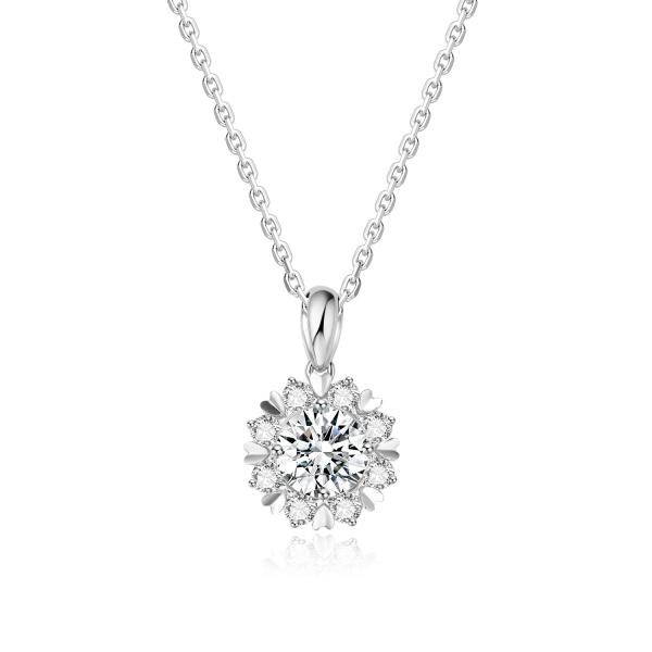 Classic Design 18k Gold Lab-Grown Diamond Pendant White Diamond Jewelry For Gifts And Party