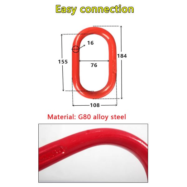 Chain Sling Ring Oblong Master Link Hoist Ring for Lifting Rigging