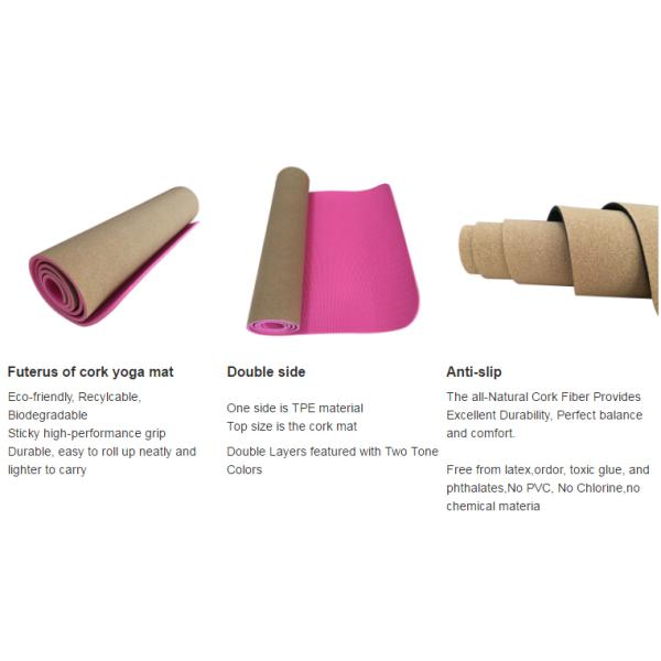 Black Color Popular Hot Sale Custom Logo Eco Friendly TPE Cork Yoga Mat for Wholesale