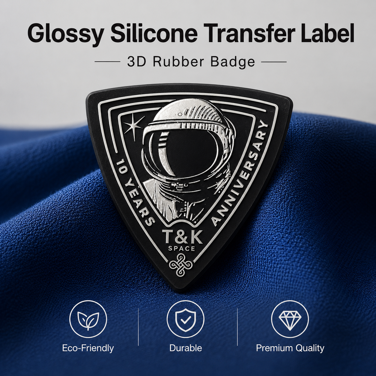 Custom Glossy Silicone Transfer Label for Sportswear and Fashion
