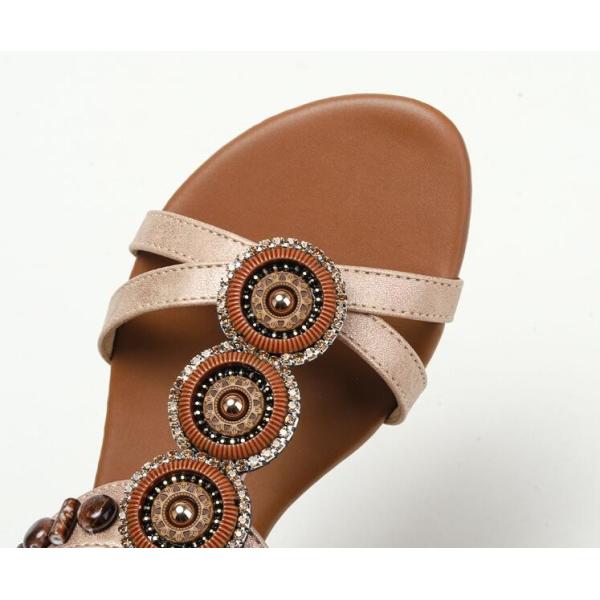 Women Sandals Bohemian Beaded Beach Sandals Roman Shoes Casual Sandals