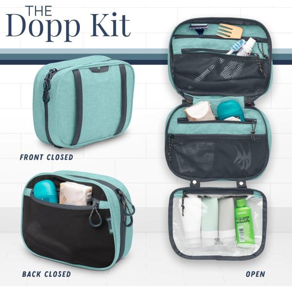 Ultralight Accessory Hanging Organizer Pouch Dusty Teal Makeup Custom Travel Bag with Brush Holder