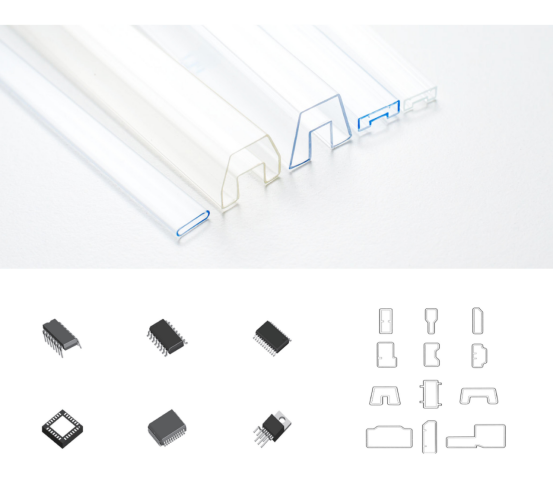 Customized Anti-Static IC Transprent Plastic Packing Tube Square Tube Electronic Components Packing Tubes