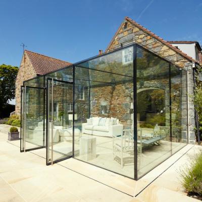 Villa Panoramic Glass Sunroom Transparent Safety Tempered Glass Ceiling Sunroom Green House Aluminum Alloy Impact Resistant
