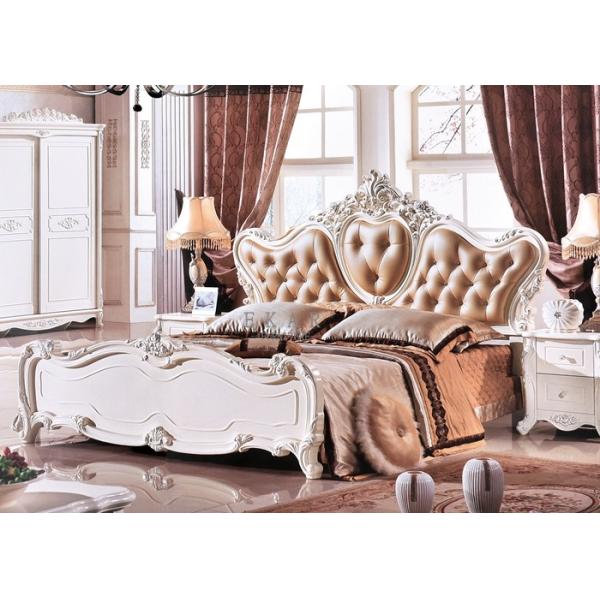 Royal Frame Solid Wood Picture Antique Classical King Size Bed Design