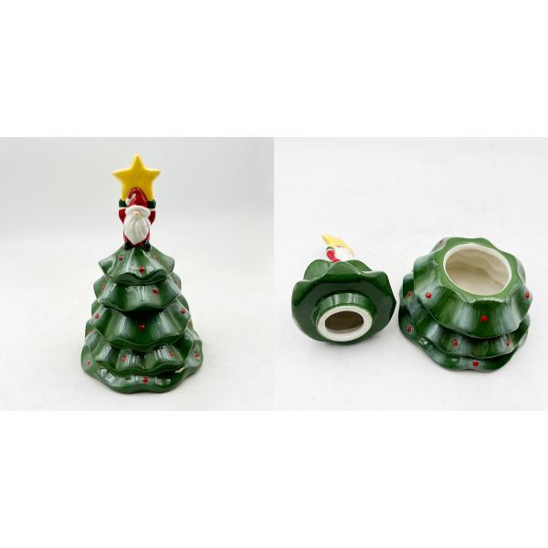 Coupe d'arbre de Noël vert mignonne tasse de Noël en céramique avec couvercle pour cadeaux Décoration de la maison