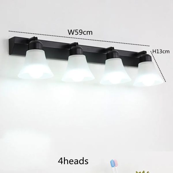 Crystal Bathroom Black Chrome Vanity wall Light Stainless Steel  Over Mirror Lights(WH-MR-90)
