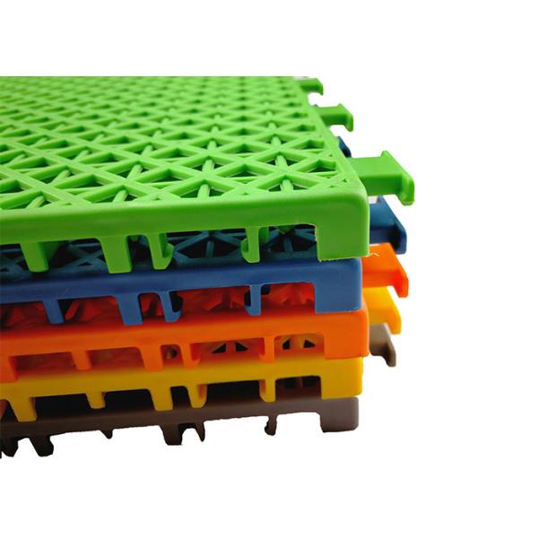 Antifraying Outside Basketball Court Flooring , No Protruding Angle Removable Flooring