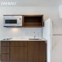 Kitchenette para apartamentos Armário de madeira pequeno todo em uma unidade de cozinha armários de cozinha modular