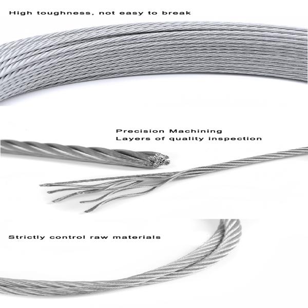 1/8 3/16 1/4 T316 Aircraft Cable 500FT 1000FT Steel Cable 1x19 7x7 7x19 Stainless Steel Wire Rope for Deck Railing