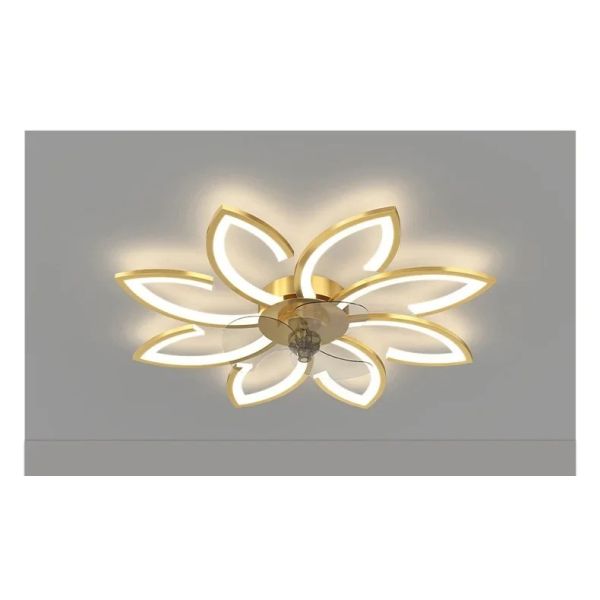 Remote Control Living Dining Table Room Bedrooms Fan Lighting Fixtures Petals led Ceiling fan light(WH-CLL-57)
