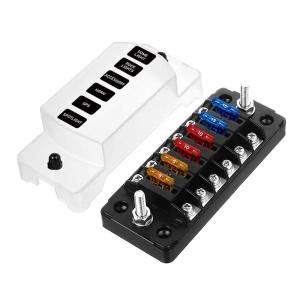12V-24V DC 6 Way Fuse Block With Negative Bus Atc/Ato Standard Automotive Fuse