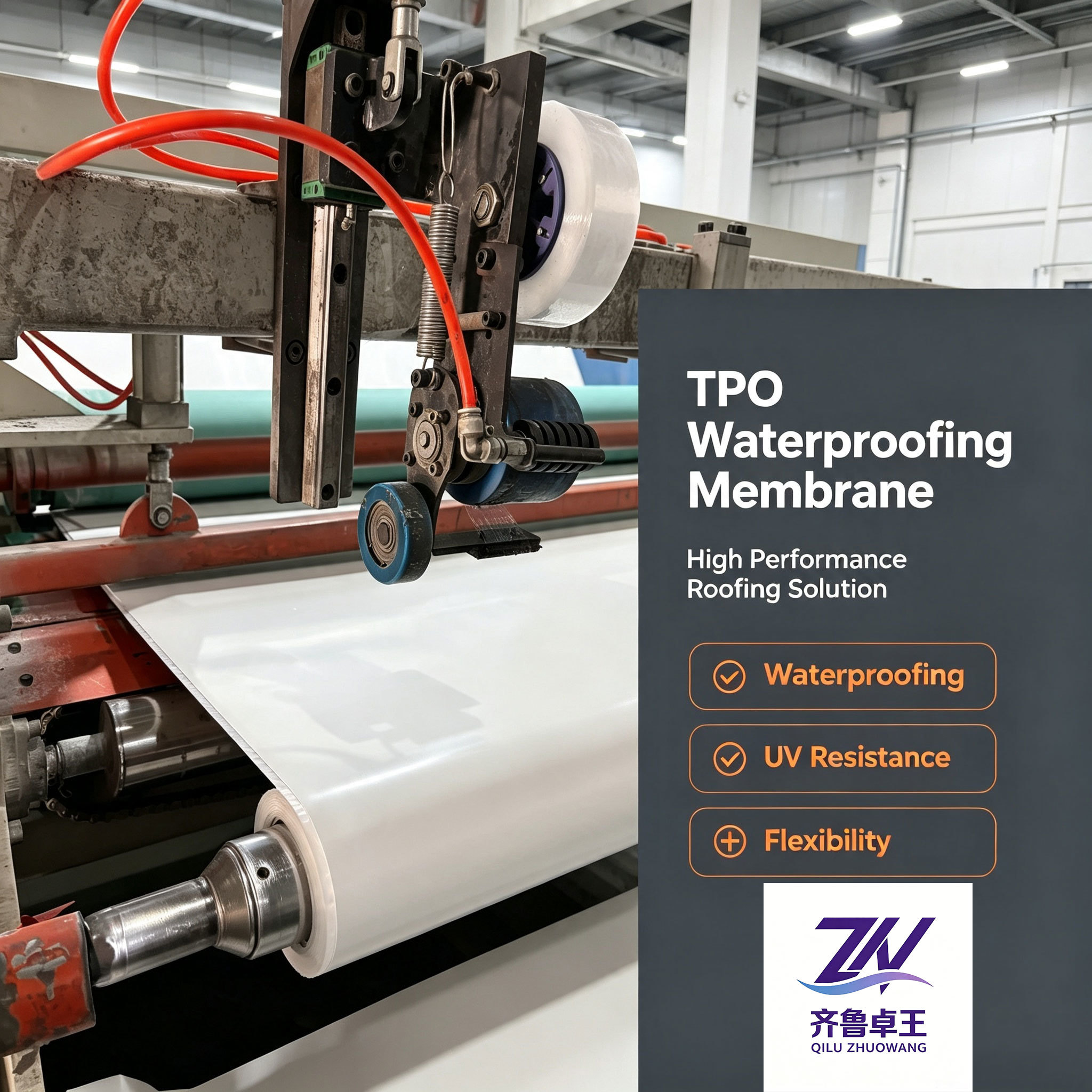 Reinforced Polyester TPO Waterproof Membrane for Construction Projects