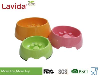 Custom Made Solid Color Melamine Pet Bowl , Pet Feeding Bowls With Logo And Print