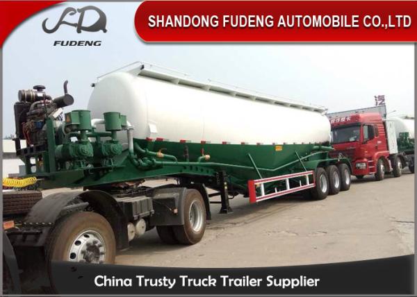V / W Shape 80 Ton Bulk Cement Semi Trailer For Carrying Cement ,  Powder , Silos