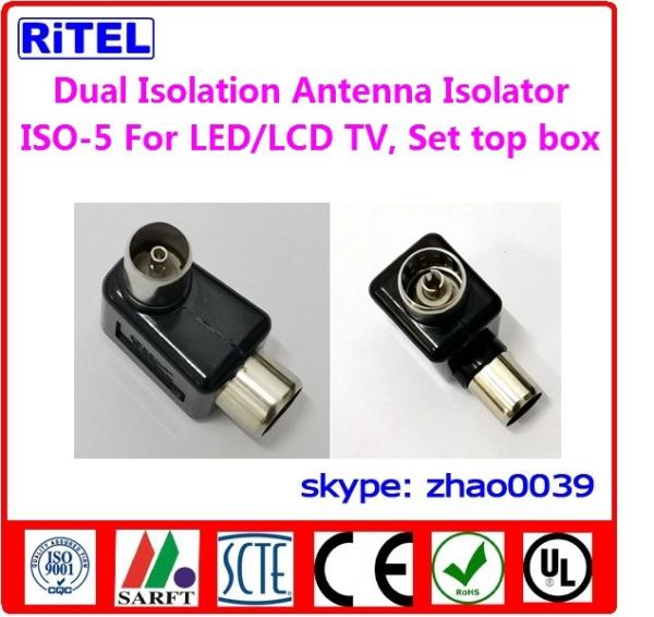catv_ dual isolation antenna isolator,ground isolators ISO-5 for set top box, LED TV/LCD TV