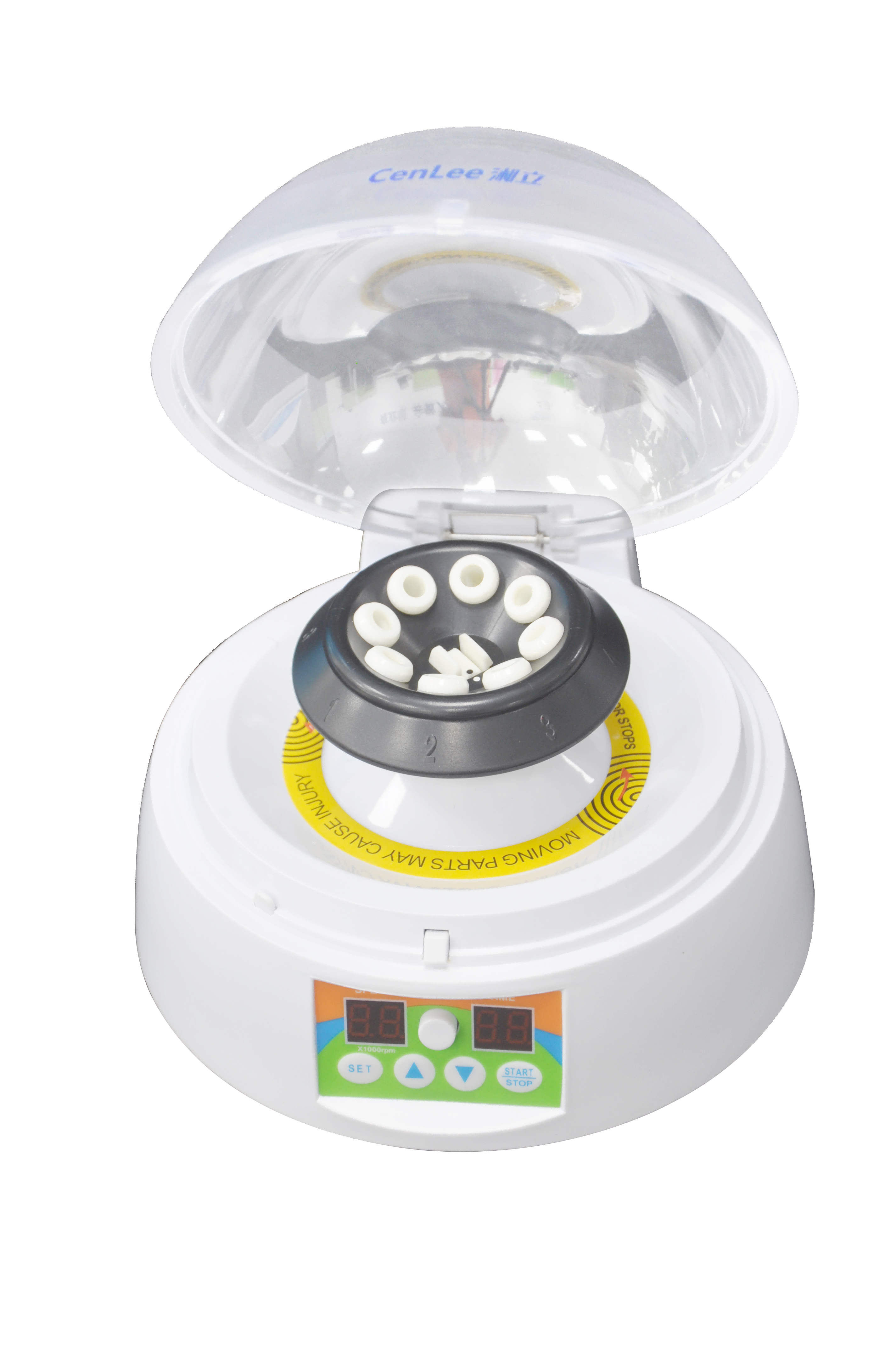 CENLEE Mini 4000 RPM Lab Benchtop Centrifuge with Two Rotors 8*1.5/2.0ml 0.2x32 PCR Stripes 1000 RCF Stainless Steel
