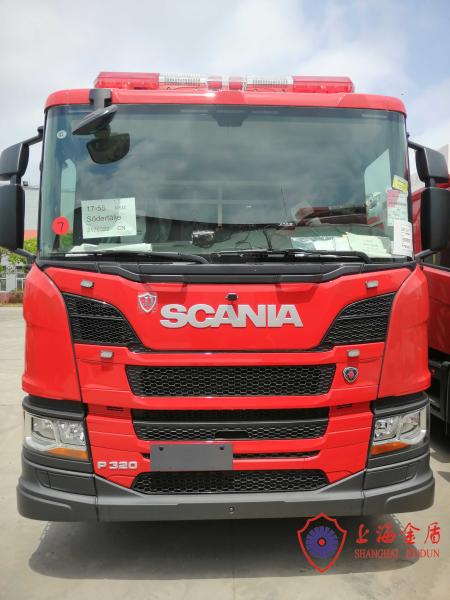 4x2 Drive 25 Meters Working Height Aerial Ladder Fire Truck With Six Crew Seats