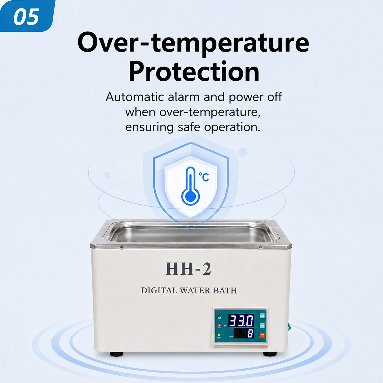 Cenlee Dual Well PID Digital Control 100C 600W 304 Stainless Steel Laboratory Sample Heating Water Bath