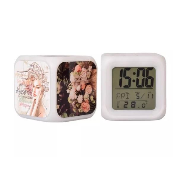 Digital Display Sublimation Clock Blanks With 4 Sides Printing Perfect For Night Light Customization
