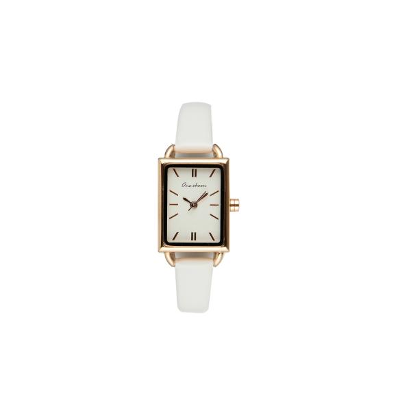 Square Quartz Leather Watch Fashionable White Waterproof Quartz Watch