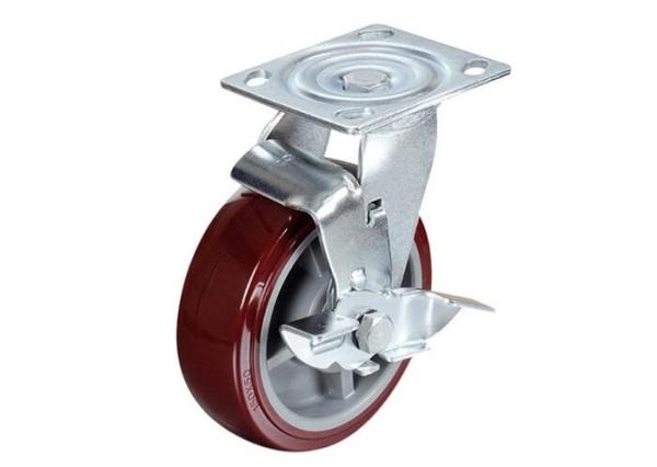 Heavy Duty Swivel Plate Caster 4 / 5 / 6 / 8 Size Customized Finish        wheels for furniture legs