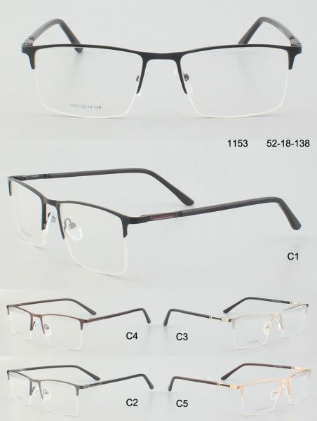 Men Classical Stainless Steel Half Frames Metal Optical Frames