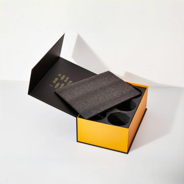 Коробка пакета бумаги хранения твердой коробки черноты коробки коробки магнита плоская роскошная магнитная складывая