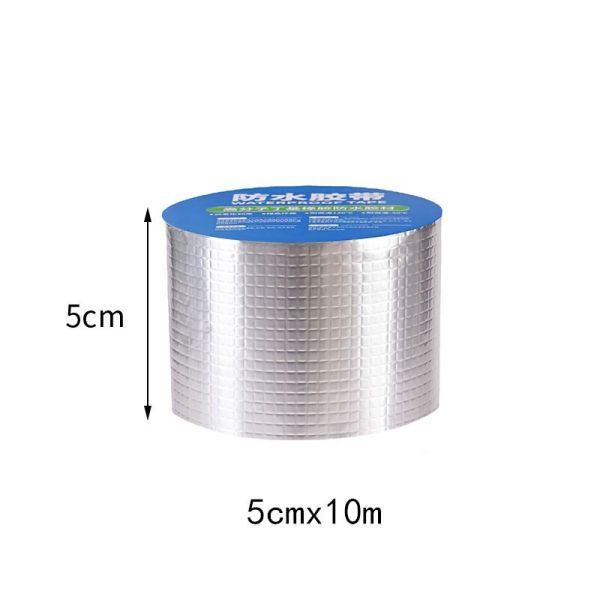 50m Waterproof Self-Adhesive Aluminum Foil Flashing Butyl Rubber Tape for Metal Roof Sealant Repair Masks Water Leak 1mm