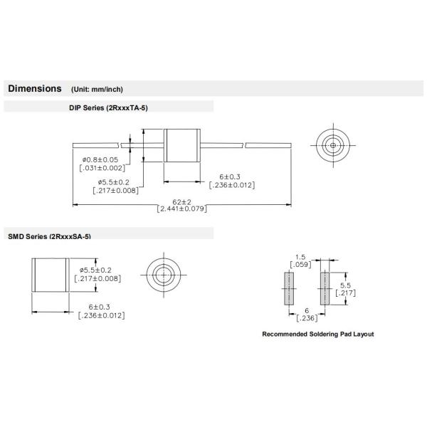 Arresters нагнетательной трубы газа GDT 75V-800V 5KA для телекоммуникационного оборудования
