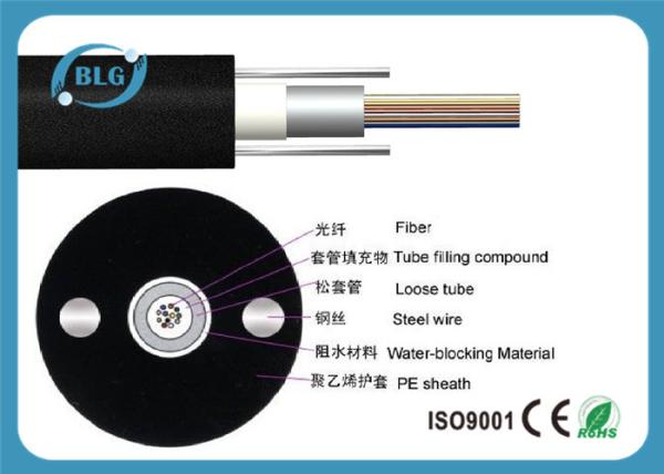 GYXY Unitube Black Bulk Fiber Optic Cable Non - Armored 12 Cores External
